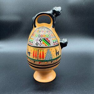 Peruvian handmade and hand-painted red clay pitcher / jug Eclectic Decor Pottery